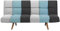 Schlafsofa in skandinavischem Stil klappbar Patchwork grau/blau Ingaro