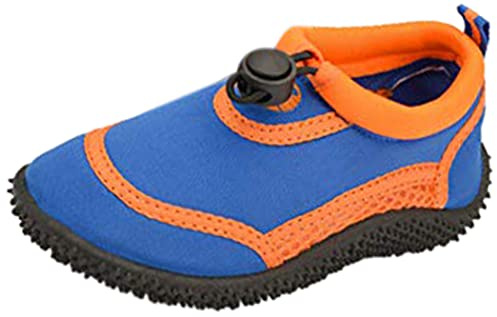 Wet Shoes Kids Size Aqua Beach Surf Water Swim for Boys & Girls (Blue & Orange, numeric_5)