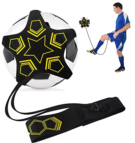 GWAWG 5 Griffe Tissu Football Volleyball Rugby Trainer Football Kick Entraîneur Solo Entraînement Ceinture Réglable pour Enfants et Adultes Débutants Convient aux Balles Taille 3, 4, 5