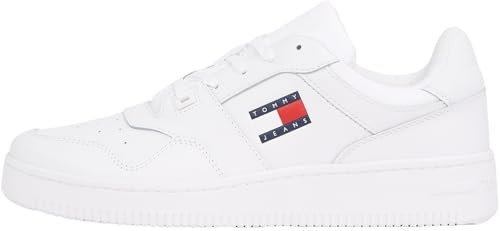 Tommy Jeans Homme Tjm Retro Basket Em0em01395 -chaussures -sneakers -sport, Blanc White, 44.5 EU