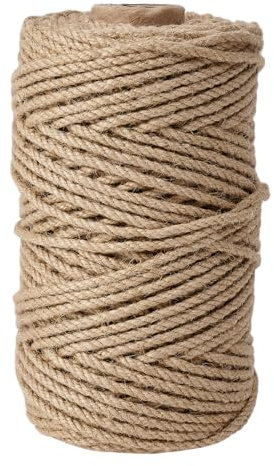 Meidansini 656 Feet Natural Jute Twine, 3 ply 3mm Jute String for Gift Wrapping Craft Plant Garden Christmas Handmade Arts Decoration Twine for Wrapping Home Decoration