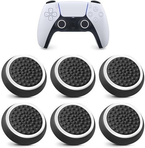 GALAMAX 6PCS Thumb Grips, Silicone Non-slip Controller Grips, Joystick Controller Performance Replacement Compatible with PS5 PS4 PS3 PS2 Series X S Switch Pro Controller Grip
