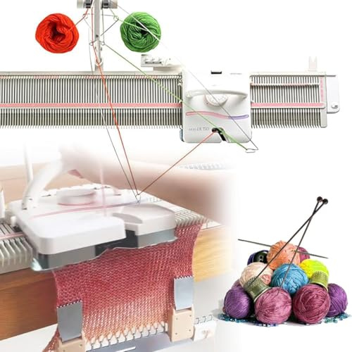 Macchina per Maglieria Automatica - Aghi 6,5 ​​mm, 150 Punti Macchina per Maglieria Domestica in Plastica per Lavorare a Maglia Sciarpe E Cappelli, per Maggior Parte Dei Filati per Maglieria a Mano