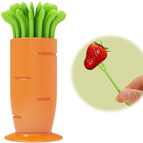 30 pezzi Set forchetta da frutta per carota, Mini forchette da frutta,mini forchette e spiedini per alimenti, forchette da frutta,Bento Food Picks in plastica,mini forchette da dessert