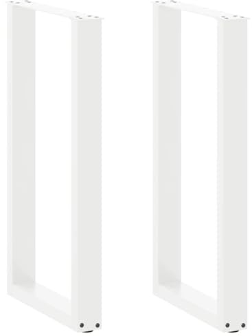 vidaXL Patas para Mesa de Bar en Forma de U (2 Unidades), Color Blanco, 50 x (90-91) cm, Acero