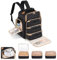 Hautton Organizador de Esmaltes de Uñas, Bolsa Extra Grande para 126 Botellas, Suministros para Lámpara de Uñas, Estuche Profesional y Resistente para Manicuristas - Negro