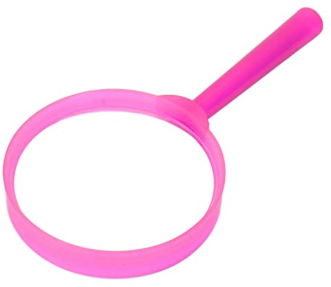 Mini Magnifying Glass, Portable Reading Magnifying Glass for Students and Children, Multi-purpose for Daily Activities, Classic Design (Pink)