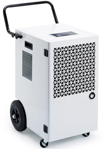 Megonia Deumidificatore Elettrico da 120 L/Giorno: Zona 300 m2/600 m3 Deumidificatore Industriale, Timer 24Hr Controllo Dell'umidità Deumidificatore Casa Muffa con Serbatoio Dell'acqua da 7L
