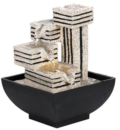 Stoolzfaid Fontanella Zens da Interno,Fontana Decorativa Ad Acqua Corrente,Fontana da Tavolo A Cascata Zens,Ciclo Continuo dell'Acqua,per Casa,Ufficio,Giardino,Soggiorno
