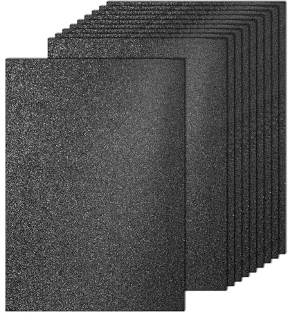 PATIKIL 40Sheets Black Glitter Cardstock, 8.3x11.7 in A4 Glitter Paper Card Stock Shiny Scrapbook 250gsm Sparkly Paper Large Shimmer for Crafts Scrapbook DIY Art Wedding Party