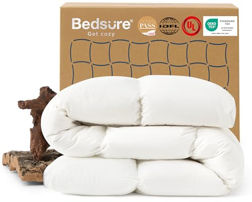 BEDSURE Federbetten 155x220 Daunendecke & Winterdecke Bettdecke | Mittelteil: 70% Federn & 30% Daunen | Rand: Polyester | Extra warm, flauschig & waschbar | Ökotex