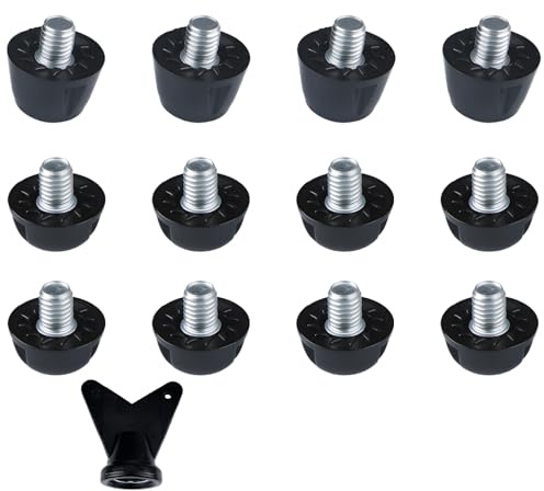 Lightweight Metal Replacement Football Studs Boots, Screw diameter 5mm Rugby Shoes Studs for Soccer Outdoor Activities, Men Boy Kids Adults Plastic Lightweight Stud Sport Boot Nails Black Unisex 12pcs