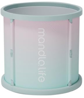 Baignoire Pliable Adulte 6 Couches Isolantes Baignoire Portable et Épaisse pour Petite Salle de Bain, Design Gain de Place Rangement Facile(Gradient Blue)