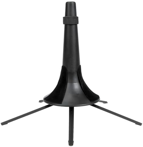 Zerodeko Présentoir Pliable pour Trompette en Métal Noir Support Portable 5 Pieds Coussinet en Coton Rangement et Exposition pour Instruments à Vent Pupitre Pratique pour Clarinette et