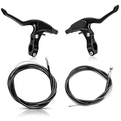 Dotshnk Set of 2 Bike Brake Levers Set, with Cable Bowden Cable Bicycle for V Brake & Mechanical Disc, Brakes Handle Aluminium for MTB BMX Bicycle, Folding & Road Bikes