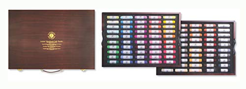 Mungyo MPHM-100WL - Gallery Artists' Handmade Soft Pastels Landscape Shades, set di 100 pastelli di qualità artistica arrotolati a mano in scatola di legno, consistenza morbida
