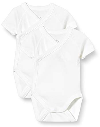 Petit Bateau 54220, Body neonato manica corta (Pacco da 2) Unisex - Bimbi 0-24, Variante 1, 3 mesi