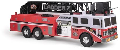 Mighty Fleet Titans 29 Jumbo Toy Fire Truck – Realistic Flashing Lights, Siren Sounds & Extendable Rotating Ladder – Durable, Interactive Vehicle Toy for Kids Ages 3+