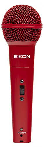 PROEL EIKON DM800RD - Microfono Dinamico per Voce, Canto e Karaoke, Rosso + Cavo Cannon XLR 3P Maschio a Cannon XLR 3F Femmina da 4,5 mt. (EIKON DM800RD)