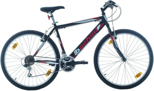 Multibrand PROBIKE 26 Zoll Mountainbike 18 Gang, Herren-Fahrrad & Jungen-Fahrrad, Schutzbleche, geeignet ab 165-183 cm (Schwarz-Rot-Glanz)
