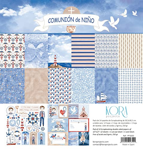 Pack de 14 papeles (12x12/30,5x30,5cm) - Comunión de niño
