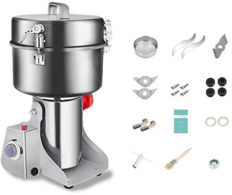 ExGizmo Swing Grain Mill 2500g,Electric Grain Grinder,Stainless Steel Grain Mill Grinder 4500W,High-speed Spice Herb Grinders Commercial Superfine Machine Dry Cereals Pulverizer 110V