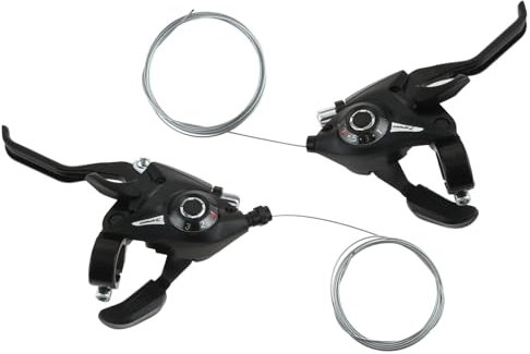 SURIEEN Cycling Bicycle Brake Lever Shifter, 3x7 21-Speed Shifter with Gear Indicator and Brake Cable for Mountain Bike, Road Bike, Mountain Bike, Freestyle Bike, and Single - Speed Bike(Left&Right)