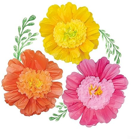 DAZZLEEX 3 pezzi 60 cm Fiore di carta gigante fai da te fiore tridimensionale decorazione murale