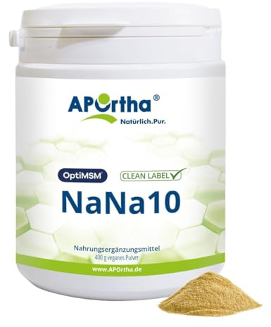 APOrtha® NaNa10 400 g veganes Pulver, Rezeptur von Dr. von Helden mit 10 Komponenten, mit Vitamin C und Magnesium sowie L-Glycin, 400g Pulver für 2 Monate, glutenfrei, allergenfrei, laktosefrei