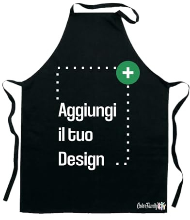 Colorfamily Grembiule Cucina Personalizzato Uomo e Donna - Antimacchia e Resistente all'Acqua - Grembiule Personalizzabile con Foto, Scritta o Logo - Idea Regalo Divertente e Divisa da Lavoro