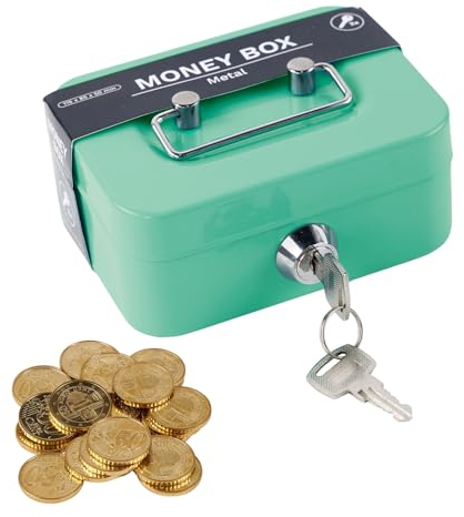 Cassette of Money lockable Small lockable Box Cash Register with Slit Cash Box Receipt Box Money Boxes Receipt Box with 2 Keys for Storing Change, Coins