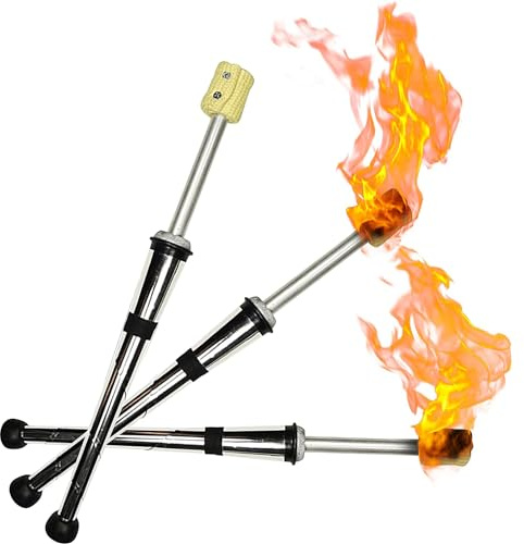 PEHHAH Fire Torch Juggling Club - Silver Set of 3