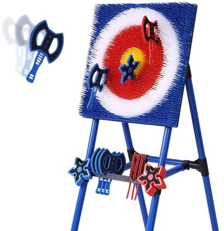 Stiatu Axe Throwing Bristle Target with 8 Throwing Axes Set,Axe Throwing Game for Backyard, Indoor &Outdoor,Yard Games,Carnival Games