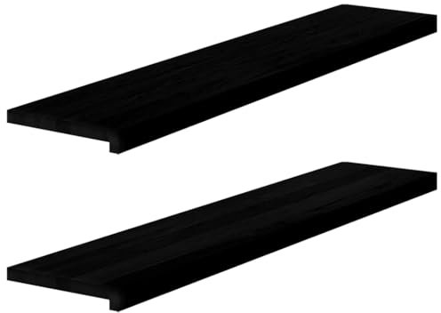 vidaXL Fensterbänke 2 Stk. Dunkelbraun 120x25x2 cm Massivholz Eiche, Fensterbrett, Holz Treppenstufe, Holz Fensterbrett, Fensterbank Eichenholz