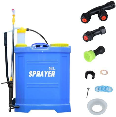 Pulvérisateur à Pression, à Pompe, travaux de pulvérisation, fertilisation, Lutte Contre Les Mauvaises Herbes et Les nuisibles pour Le Nettoyage par pulvérisation des Plantes de Jardin (Bleu)