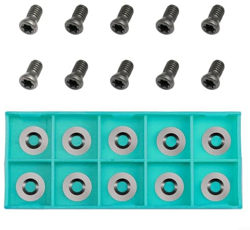 Confezione da 10 inserti rotondi in carburo da 12 mm per tornitura del legno, taglierina di ricambio per utensili Ci3, angolo di taglio a 30°, spessore 2,5 mm