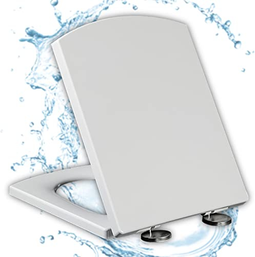 OIFAODAO, Slitstarka toalettsitsar Långsamt stäng toalettlock, kompatibel med standardtoaletter,-~ ，Toalettsits(44~50 * 37cm)