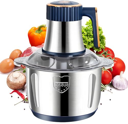 Elektrisk hackare, 500 W, 5 liter, rostfritt stål, hackare med 5 hastigheter, justerbar, för grönsaker, elektrisk multihackare, frukt och kött