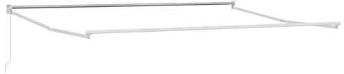 KPWENFBSL Marco de toldo manual extensible con brazo articulado, estructura de 4 x 2 m, marco de aluminio para sombrilla para terraza y jardín, color blanco con manivela de 165 cm