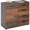 Kommode Sideboard Schrank Chicago in Beton dunkel/Old Style, mit 1 Tür und 4 Schubladen Highboard