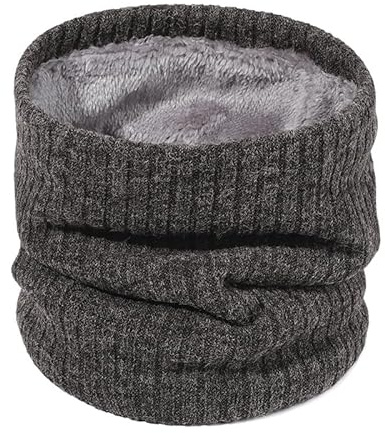 SUMEIKE Tjock vinter oändlighetshalsduk för män kvinnor damer halsvärmare dubbelt lager vindtät och damm skidåkning cirkel, Djupgrått, one size