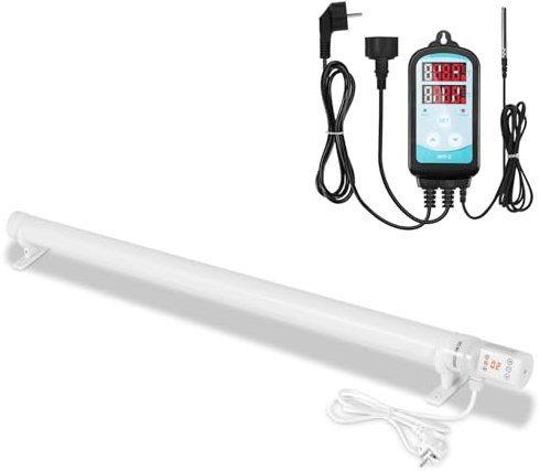 Sonnewelt Växthusvärmare 180 W med Greenhouse-termostat, elektrisk växthusvärmare med timerfunktion, program- och cykelfunktion, perfekt för skåp och växthus