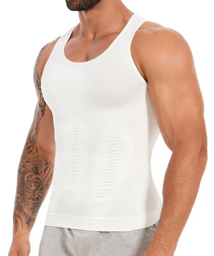 SLIMBELLE Body Shaper herr elastisk undertröja herr snäv kompression skjorta midjeformare figurformande mage väg skjorta män