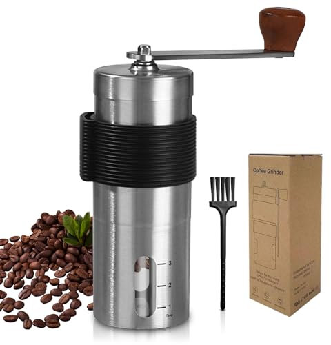 Macinacaffè Manuale, Macinacaffè con Meccanismo in Ceramica, Macina Caffè Manuale, Macinino a Macina, Macinacaffè Espresso Perfetto per Espresso, Goccia e Versamento
