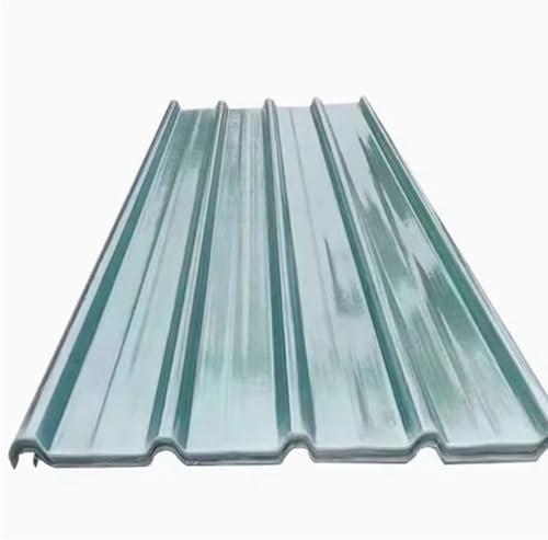 2mm Thick Corrugated Roofing Sheets Clear Roof Sheet Rainproof Replacement Shed Panel Heat Insulating Roofing Tiles Insulating FRP Daylighting Plate Easy to Bend and Cut 15 Pcs (0.9x1.7m/35x67in)
