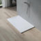 AQUABATOS SMC Duschwanne 140x80 cm Weiß Eckig Quadratisch Duschtasse Duschbecken Brausewanne Brausetasse Rutschfest Bodengleich Ebenerdig Steinoptik Schieferoptik (Ablaufgarnitur nicht Inklusive)