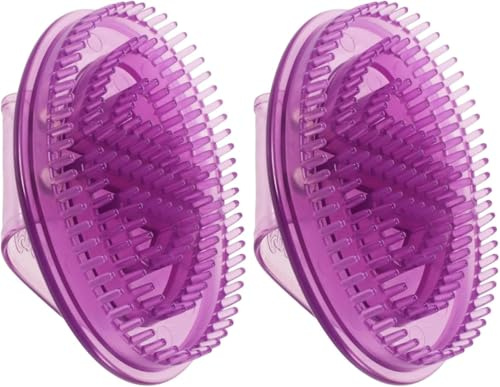 Lot de 2 brosses de massage manuelles Meridian en silicone pour massage du ventre | 15 x 10 cm | pour la relaxation des pieds, des jambes, des mains, du cou, des muscles, tout le corps