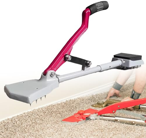 Carpet Stretcher Knee Kicker with Telescoping Handle and Padded Base - Essential Tool for Carpet Installation, Flooring, and Upholstery Projects