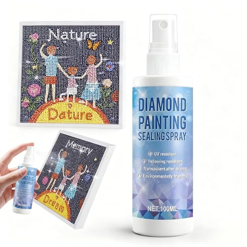 AllisWay Colla Diamond Painting, Spray Sigillante per Pitturaa Diamante, Asciuga Trasparente e Resistente ai Raggi UV, Adatto per Pittura con Diamanti, Pittura con Pietre Preziose in Resina, ecc