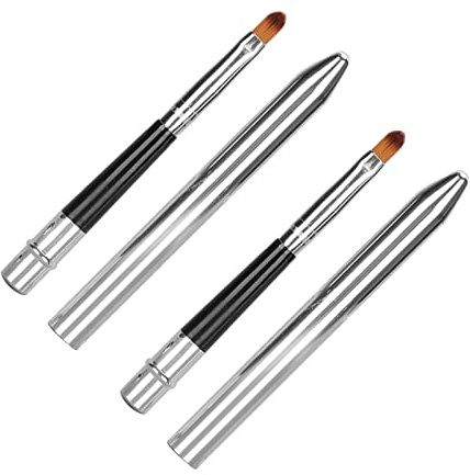 Taidda Läppborste 2st Förlängd Tätningsdesign Enkel Rengöring för Daglig Makeup Aluminiummaterial